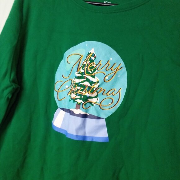 Kim Rogers Shirt Women XL Long Sleeve Merry Christmas Tree Green - Picture 10 of 14